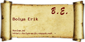 Bolya Erik névjegykártya
